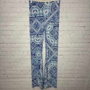 Show Me Your MuMu Bam Bam Bells Blue and White Paisley Pants